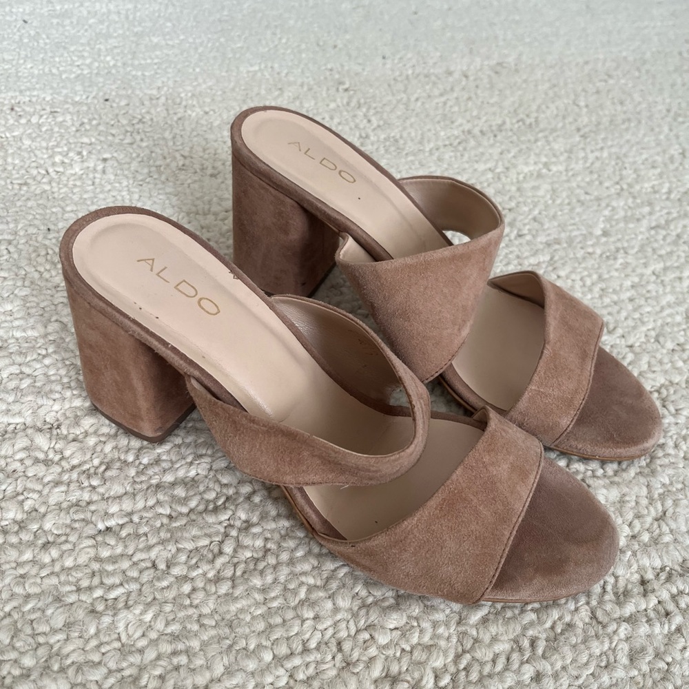 Aldo Women's Brown Suede Mules